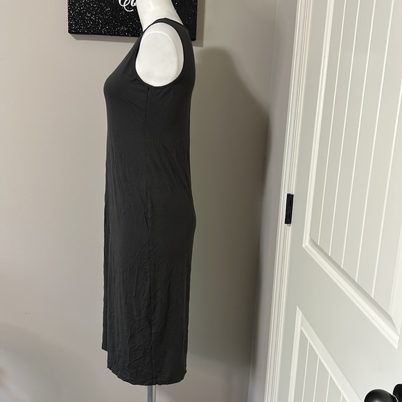 EILEEN FISHER Viscose Jersey Tank Dress Dark Gray Slim Fit Sleeveless Sz XS - Picture 4 of 9